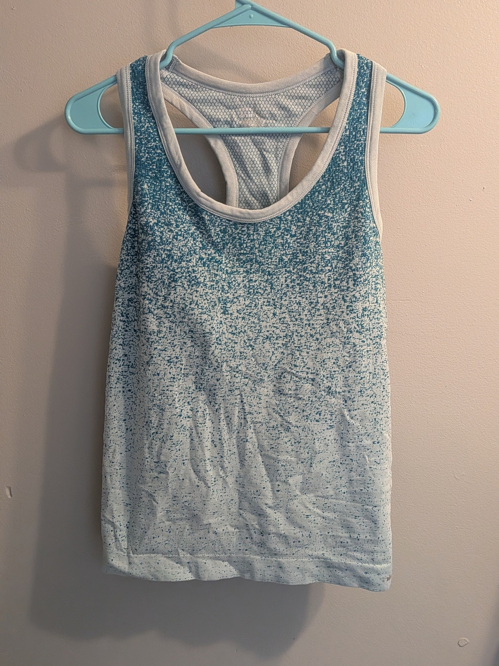 Hind Motion Athletic Workout Tank Top Ombre Teal Blue Speckled Size Large